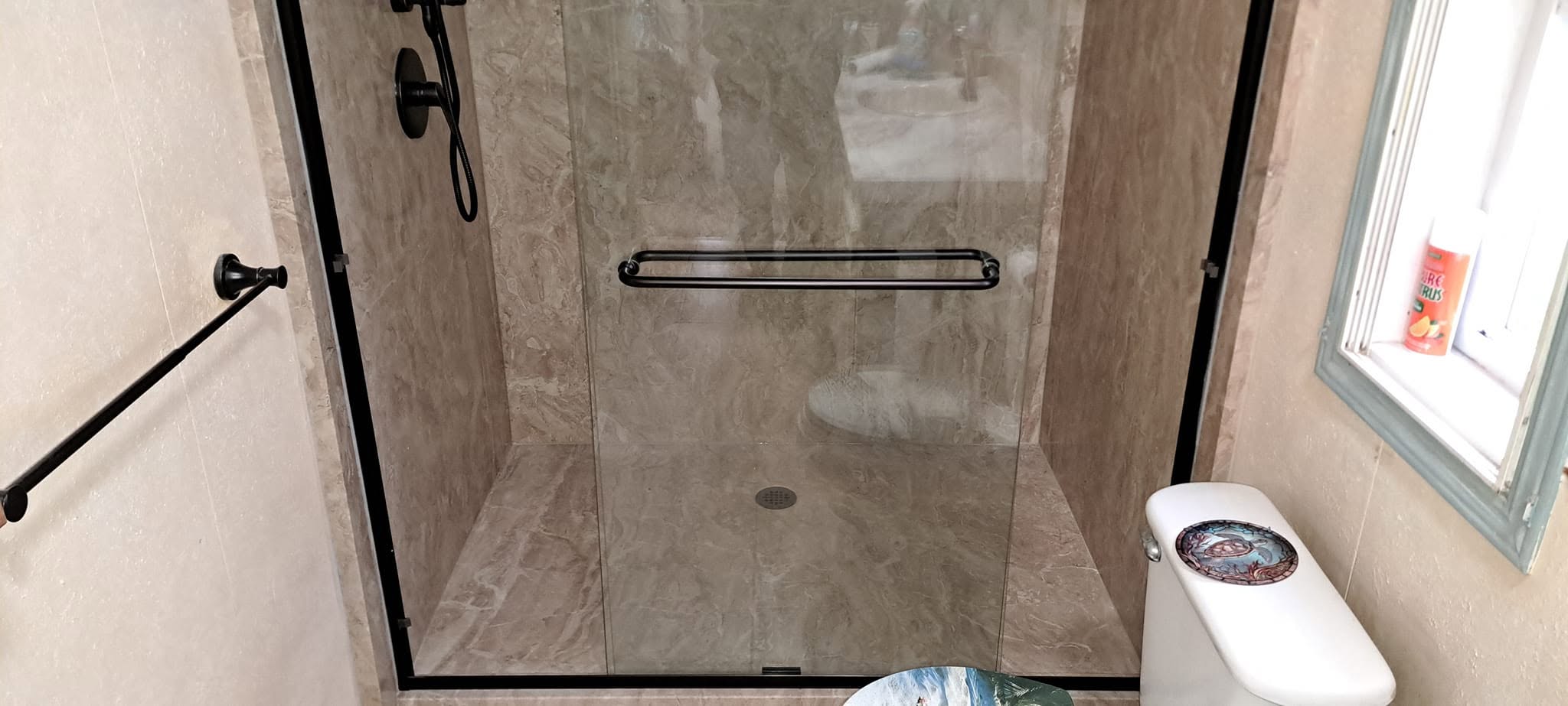 Tub-to-shower remodel after