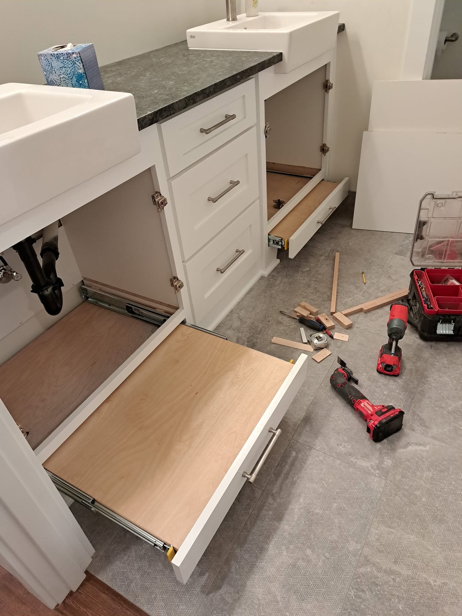 Bathroom sink remodel view two